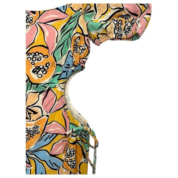 ASTR The Label Dress Womens XS Orange Talula Tropical Papaya Cutout Linen Blend - Picture 6 of 13